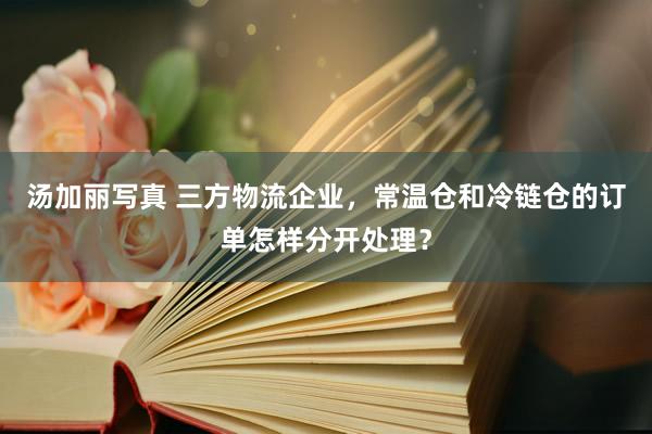 汤加丽写真 三方物流企业，常温仓和冷链仓的订单怎样分开处理？