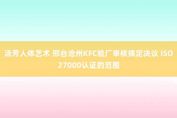 汤芳人体艺术 邢台沧州KFC验厂审核搞定决议 ISO27000认证的范围