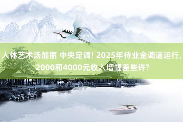 人体艺术汤加丽 中央定调! 2025年待业金调遣运行， 2000和4000元收入增幅差些许?