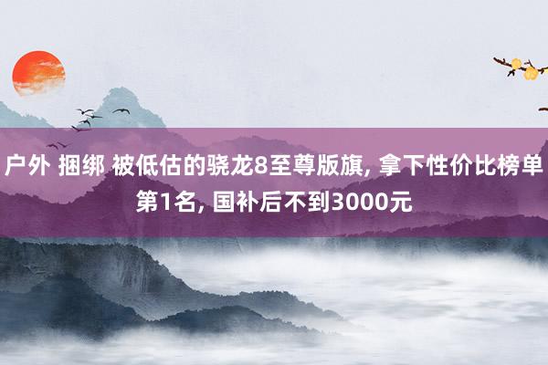 户外 捆绑 被低估的骁龙8至尊版旗， 拿下性价比榜单第1名， 国补后不到3000元