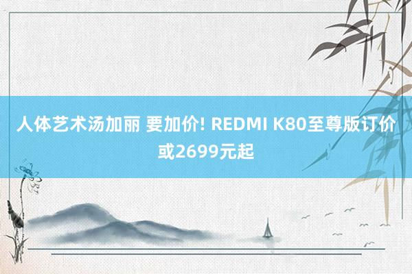 人体艺术汤加丽 要加价! REDMI K80至尊版订价或2699元起