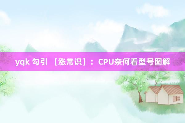 yqk 勾引 【涨常识】：CPU奈何看型号图解