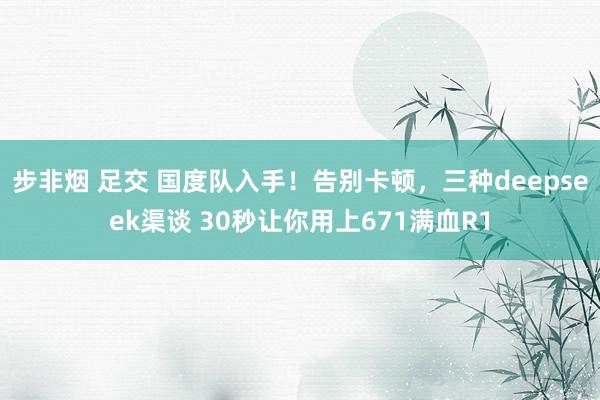 步非烟 足交 国度队入手！告别卡顿，三种deepseek渠谈 30秒让你用上671满血R1